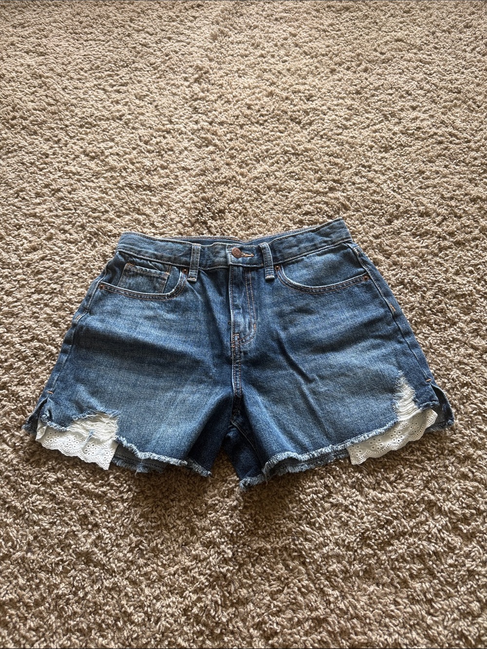 Girls Old Navy High Waisted Adjustable Jean Shorts Size 16